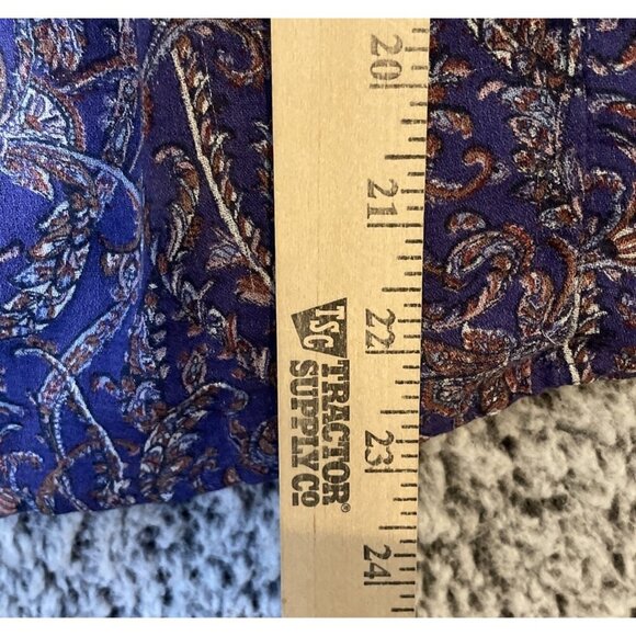 Lucky Brand Small Purple Floral V‎ Neck Boho Long Sleeve Peasant Blouse Smocked - Picture 7 of 8